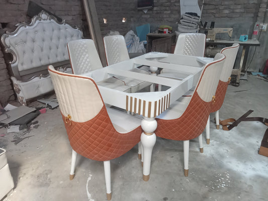 DINING TABLE, WITH MARVEL TOP.