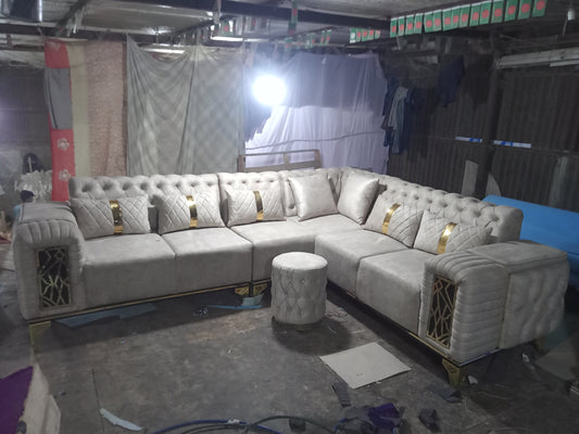Beautiful L-Corner sofa,  WITH SITTING MORA.