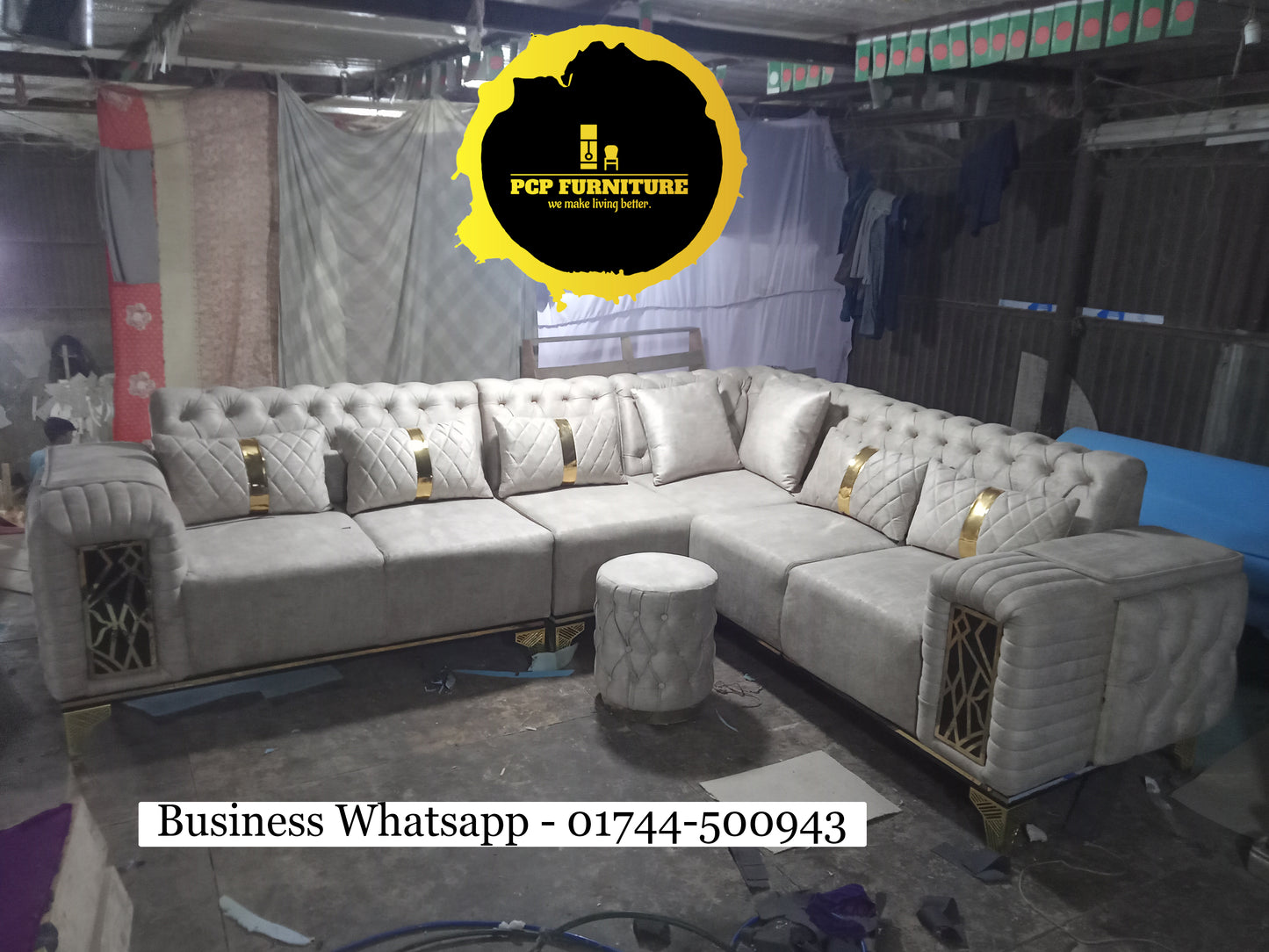 Beautiful L-Corner sofa,  WITH SITTING MORA.